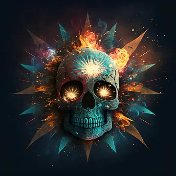 Artwork thumbnail, Exploding Skull 1 by FreeBot99