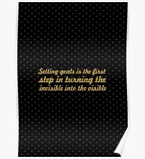 Ziele setzen ist das erste ... "Tony Robbins" Inspirational Zitat Poster
