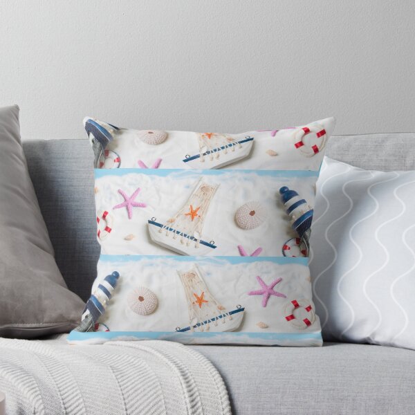 Nautical Wallpaper 2 Throw Pillow