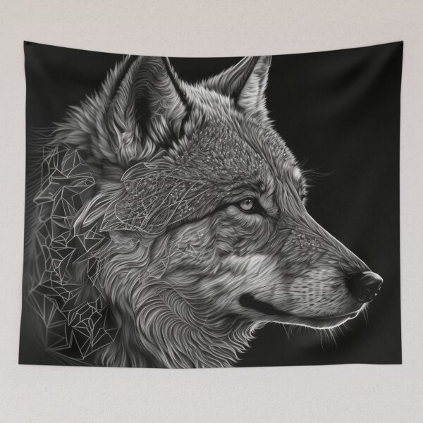 Item preview, Gray abstract wolf designed and sold by lokirick.