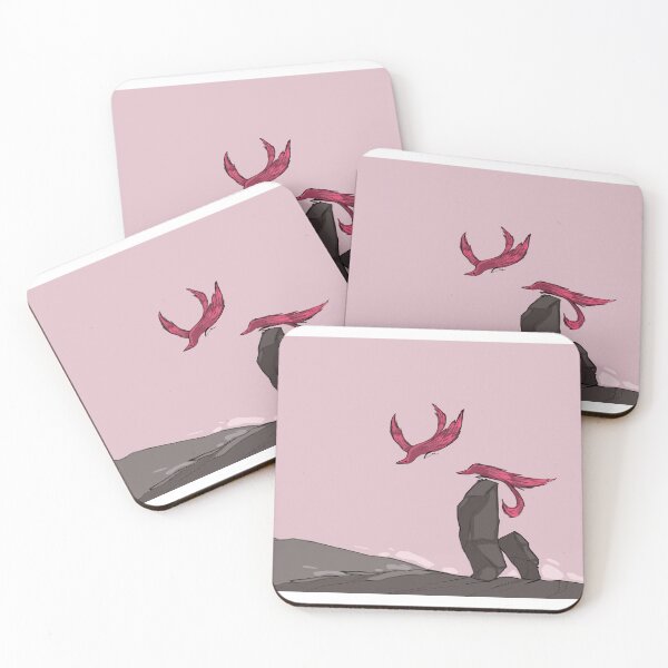 Item preview, Pink Birds Over Grey Rocks designed and sold by Gamelof.