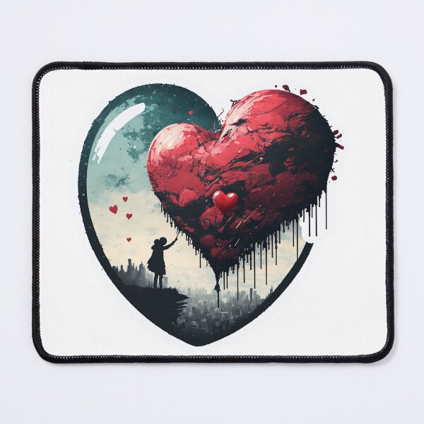 Item preview, Heart balloon above skyscrapers designed and sold by Art1955.