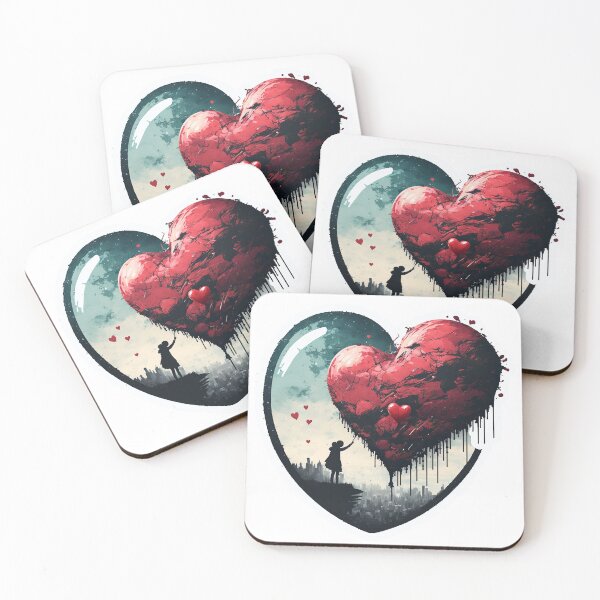 Item preview, Heart balloon above skyscrapers designed and sold by Art1955.