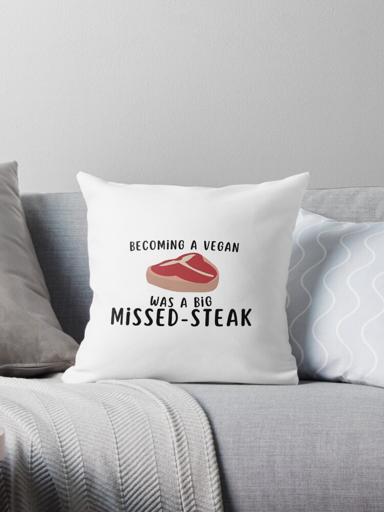 big miss steak meme transparent version Throw Pillow for Sale by