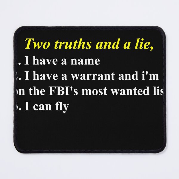 Item preview, two truths and a lie warrent designed and sold by asadoesstuff.