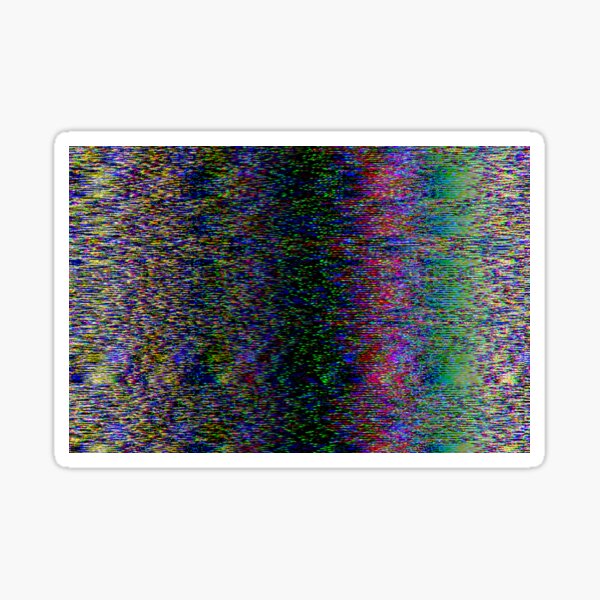 Broken pixels glitch. Television signal fail. Sticker