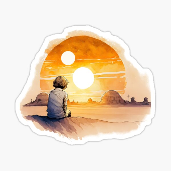Item preview, A Boy Watching a Double Sunset - Sci-Fi designed and sold by Fenay Designs.
