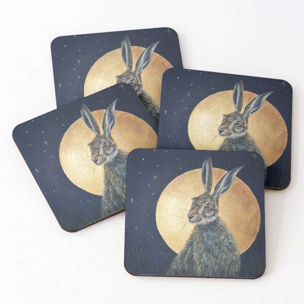 Item preview, Moongazer hare on gold designed and sold by Debbie’s Sketchbook.