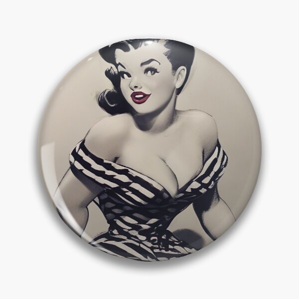 Item preview, Striped Dress Pinup Girl designed and sold by cutestpinups.