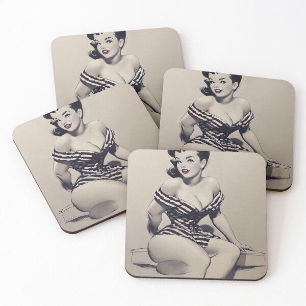 Item preview, Striped Dress Pinup Girl designed and sold by cutestpinups.