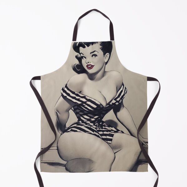 Item preview, Striped Dress Pinup Girl designed and sold by cutestpinups.