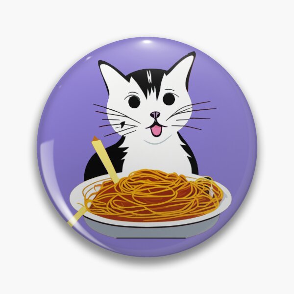 Item preview, Cute White Cat Eating Spaghetti  designed and sold by Kodexstore.