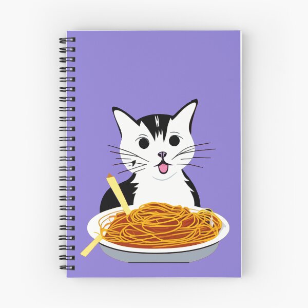 Item preview, Cute White Cat Eating Spaghetti  designed and sold by Kodexstore.
