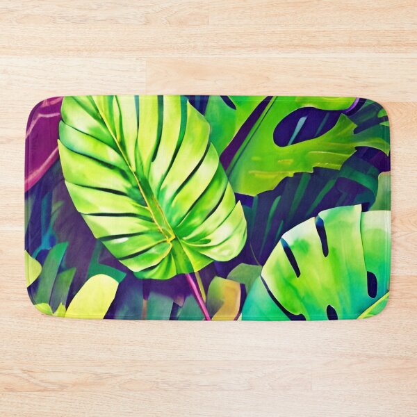 Item preview, Monstera leaves watercolor jungle landscape designed and sold by Ascooepics.