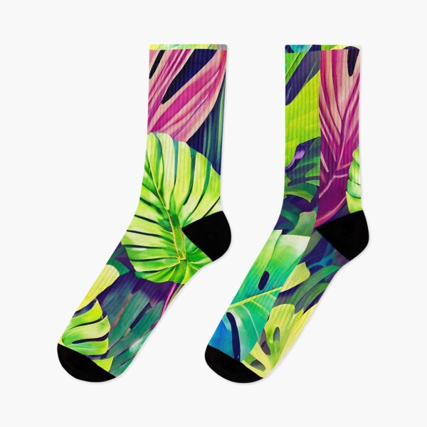 Item preview, Monstera leaves watercolor jungle landscape designed and sold by Ascooepics.
