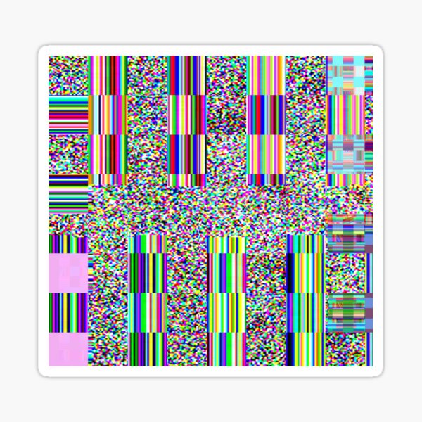 Glitch effect psychedelic background Sticker