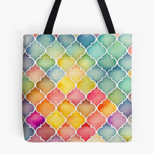 Item preview, Soothing Rainbow Moroccan Watercolor Pattern designed and sold by UltraGraphics.