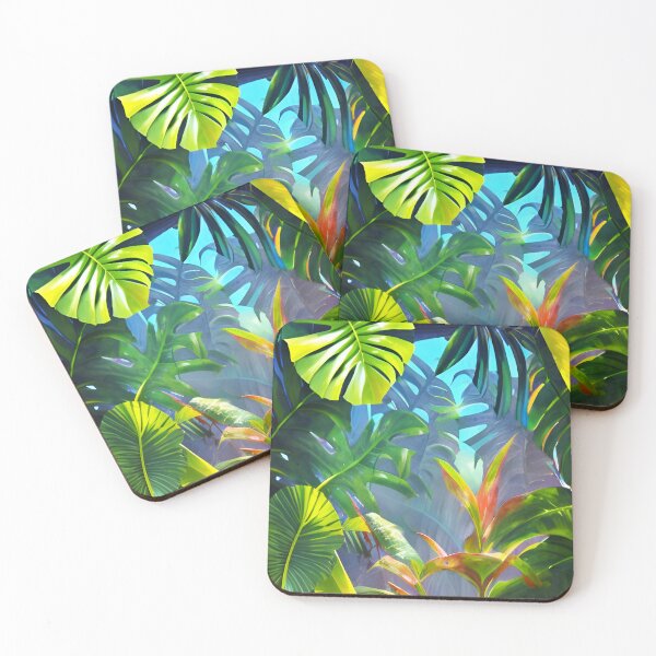 Item preview, Monstera leaves dream jungle landscape designed and sold by Ascooepics.