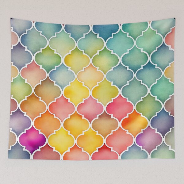 Item preview, Soothing Rainbow Moroccan Watercolor Pattern designed and sold by UltraGraphics.
