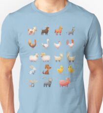 Farm Animals Cartoon Set Unisex T-Shirt