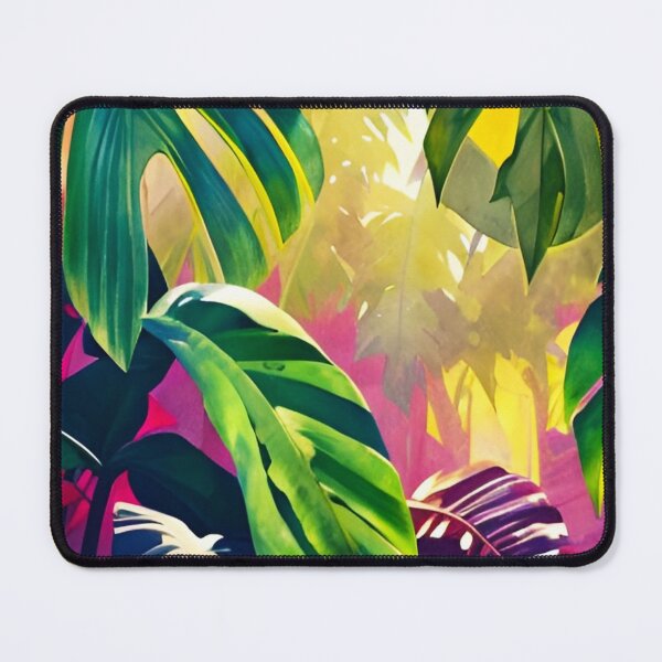 Item preview, Monstera leaves neon dream jungle landscape designed and sold by Ascooepics.