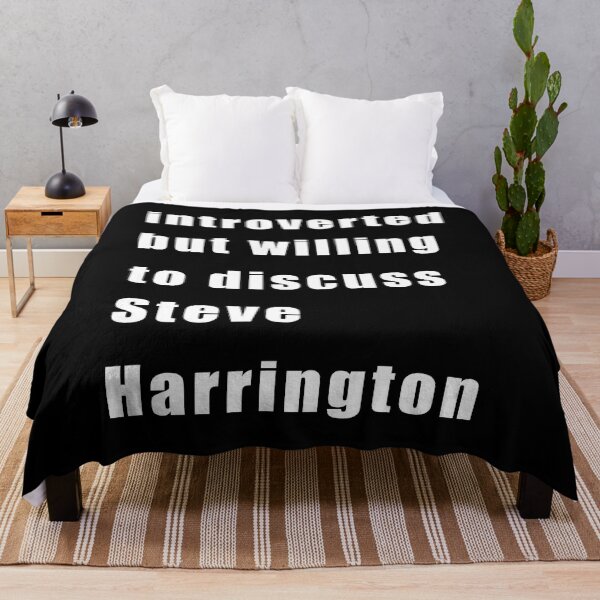 Item preview, Introverted but willing to discuss Steve Harrington (white on black) designed and sold by KillianIsMyHome.