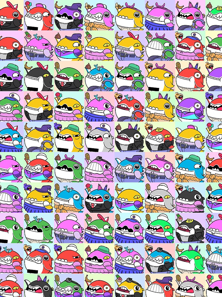 Cute Sticker Whales Pattern by mokokosaurus