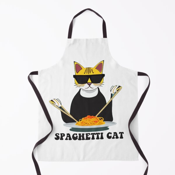 Item preview, "SPAGHETTI CAT"- Black Cat Wearing Sunglasses and Cat Eating Spaghetti designed and sold by Kodexstore.