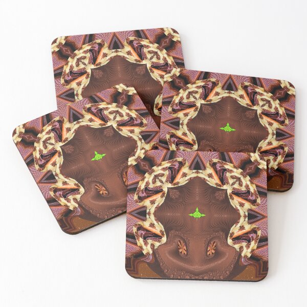 Item preview, *FUNNY ABSTRACT PAINTING ALIEN TRIBAL FACE CHOCOLATE MIXTURE MINT GREEN WITH STARRY GREEN ANISE* designed and sold by Ralek.
