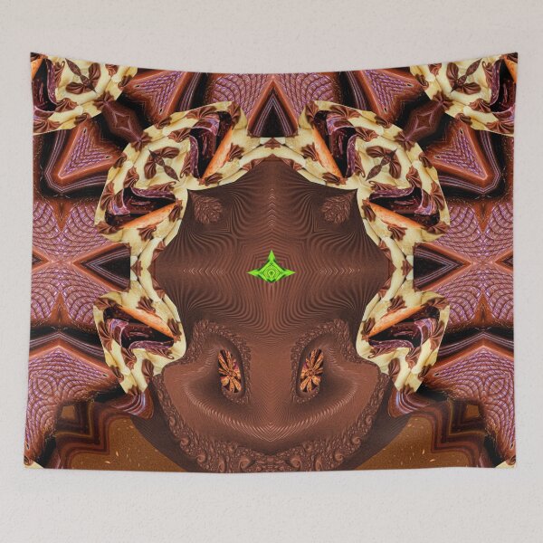 Item preview, *FUNNY ABSTRACT PAINTING ALIEN TRIBAL FACE CHOCOLATE MIXTURE MINT GREEN WITH STARRY GREEN ANISE* designed and sold by Ralek.