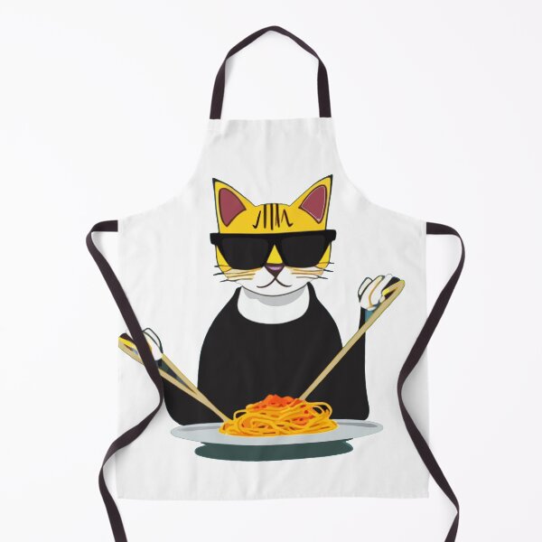 Item preview, "SPAGHETTI CAT"- Black Cat Wearing Sunglasses and Cat Eating Spaghetti designed and sold by Kodexstore.