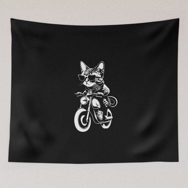 Item preview, biker cat vector design 002 designed and sold by test26.