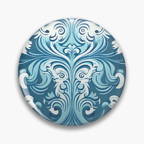 Item preview, Relaxed Baroque Drawn Blue Western Pattern Digital Painting designed and sold by CodeAndColors.