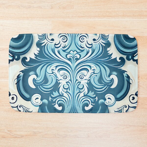 Item preview, Relaxed Baroque Drawn Blue Western Pattern Digital Painting designed and sold by CodeAndColors.