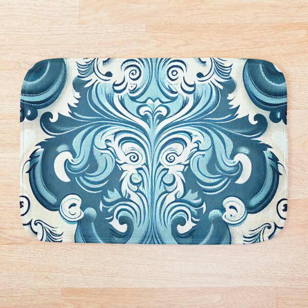 Item preview, Relaxed Baroque Drawn Blue Western Pattern Digital Painting designed and sold by CodeAndColors.