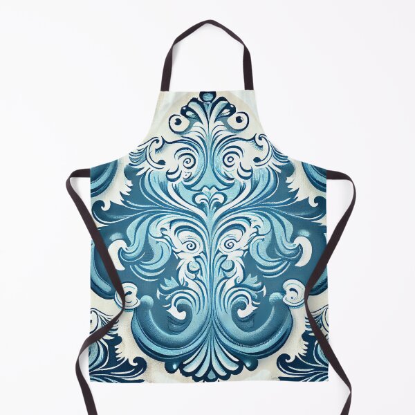 Item preview, Relaxed Baroque Drawn Blue Western Pattern Digital Painting designed and sold by CodeAndColors.