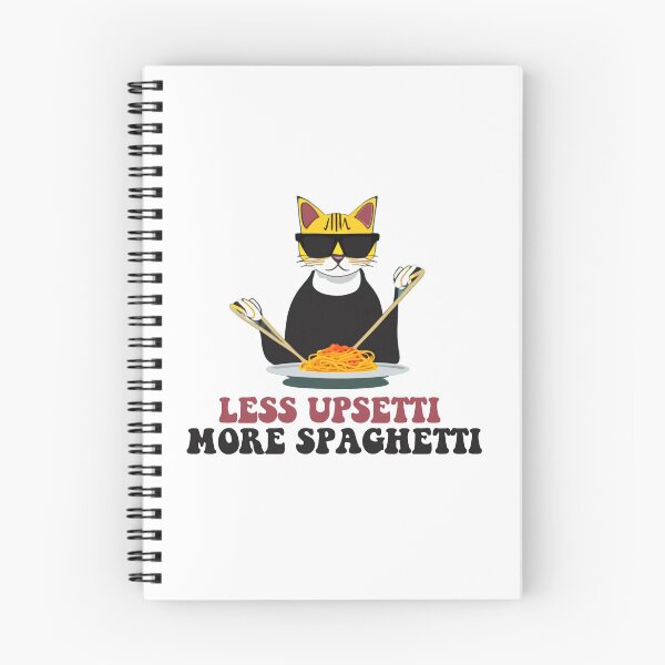 Item preview, "Less Upsetti, More Spaghetti"- Black Cat Wearing Sunglasses & Eating Spaghetti, Cat Quotes  designed and sold by Kodexstore.