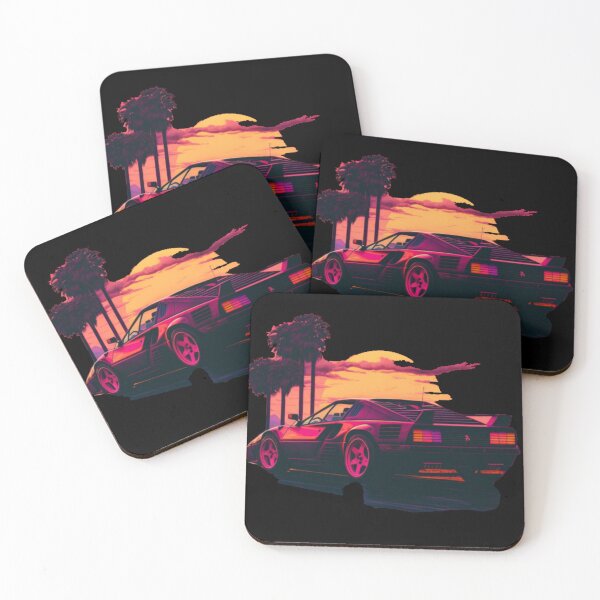 Item preview, Ferrari Miami Vice synthwave sunset designed and sold by SpaceCars.