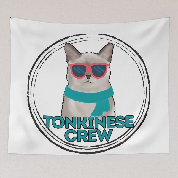 Item preview, Tonkinese cat crew cool cat in sunglasses designed and sold by JoeyGraceCatCo.