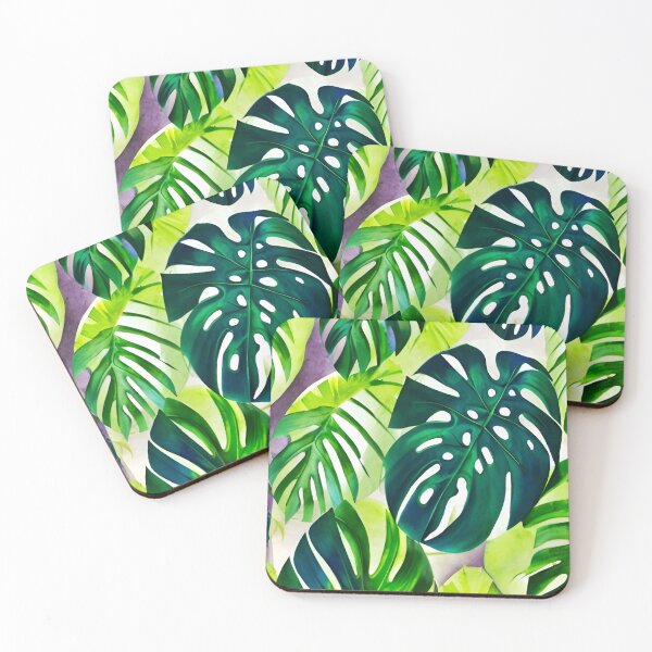 Item preview, Monstera Tropical Leaves Watercolor Art designed and sold by Ascooepics.