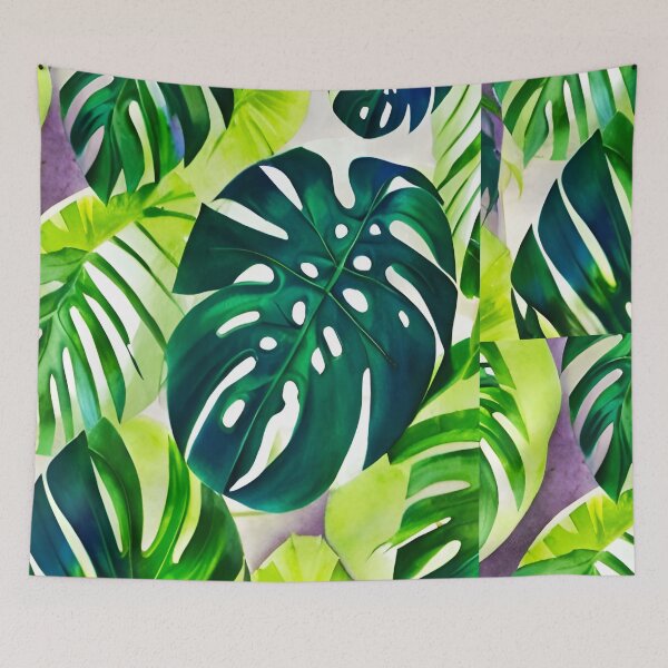Item preview, Monstera Tropical Leaves Watercolor Art designed and sold by Ascooepics.