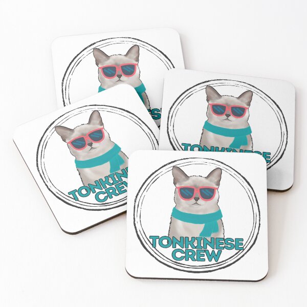 Item preview, Tonkinese cat crew cool cat in sunglasses designed and sold by JoeyGraceCatCo.