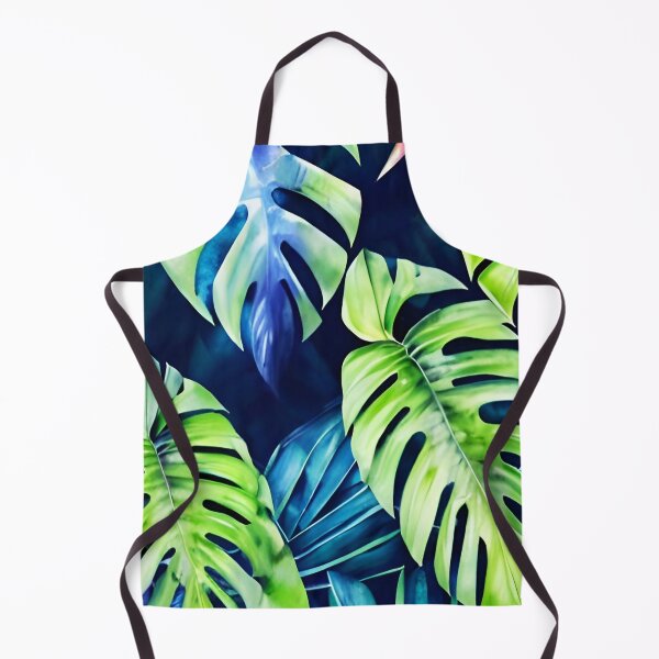 Item preview, Blue Monstera Tropical Leaves Watercolor Art designed and sold by Ascooepics.