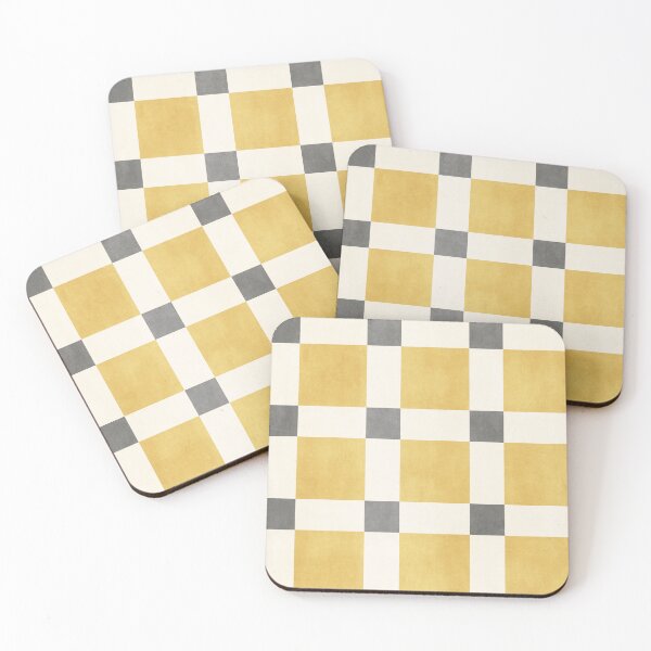 Item preview, Chequer Pattern Warm Yellow Dark Grey designed and sold by FAROSSTUDIO.