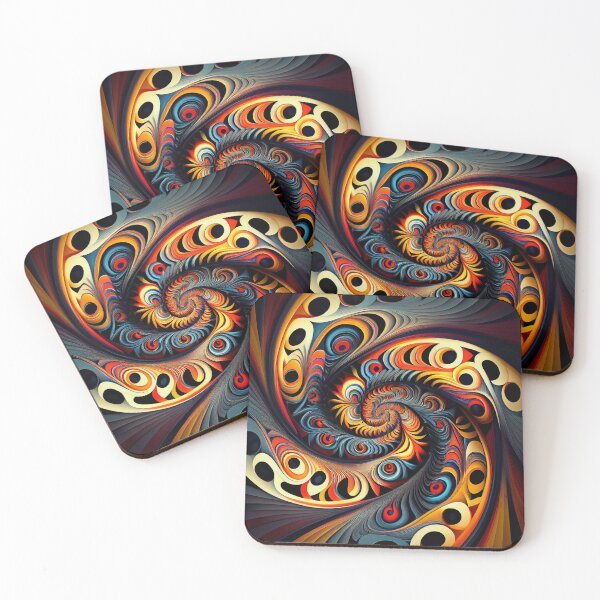Item preview, Psychedelic Futuristic Swirling Geometric Modern  Digital Painting designed and sold by CodeAndColors.