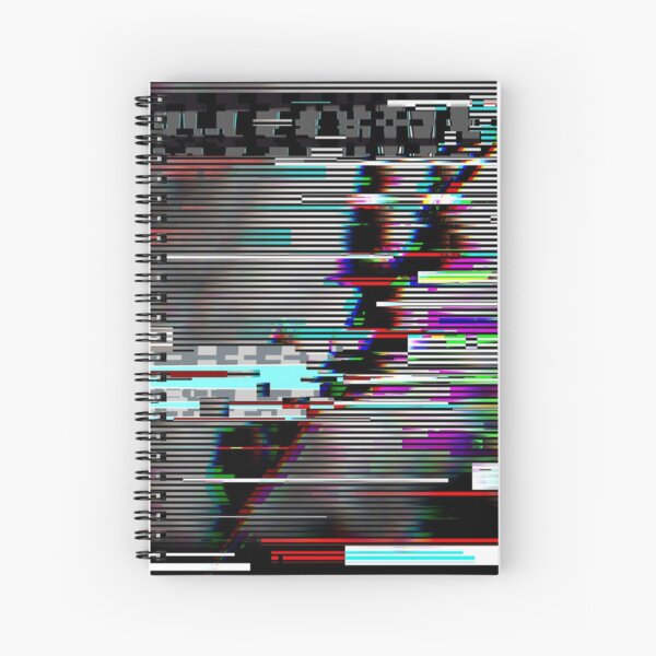 Glitch psychedelic illustration old TV Spiral Notebook