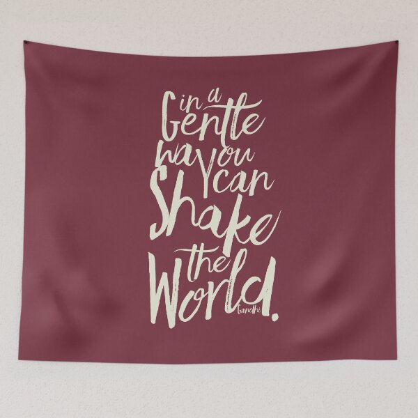 Item preview, Mahatma Gandhi quote on kindness, in a gentle way you can shake the world, peace, Satyagraha, inspiration designed and sold by Spallutos.