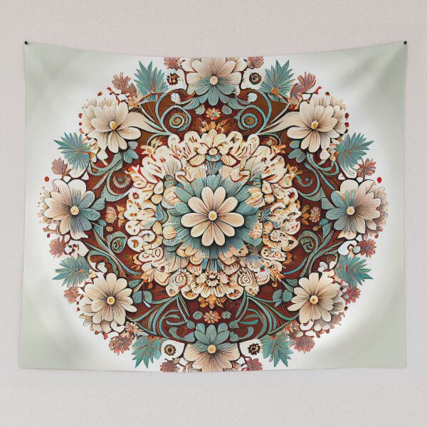 Item preview, Circular Floral Pattern Digital Painting designed and sold by CodeAndColors.