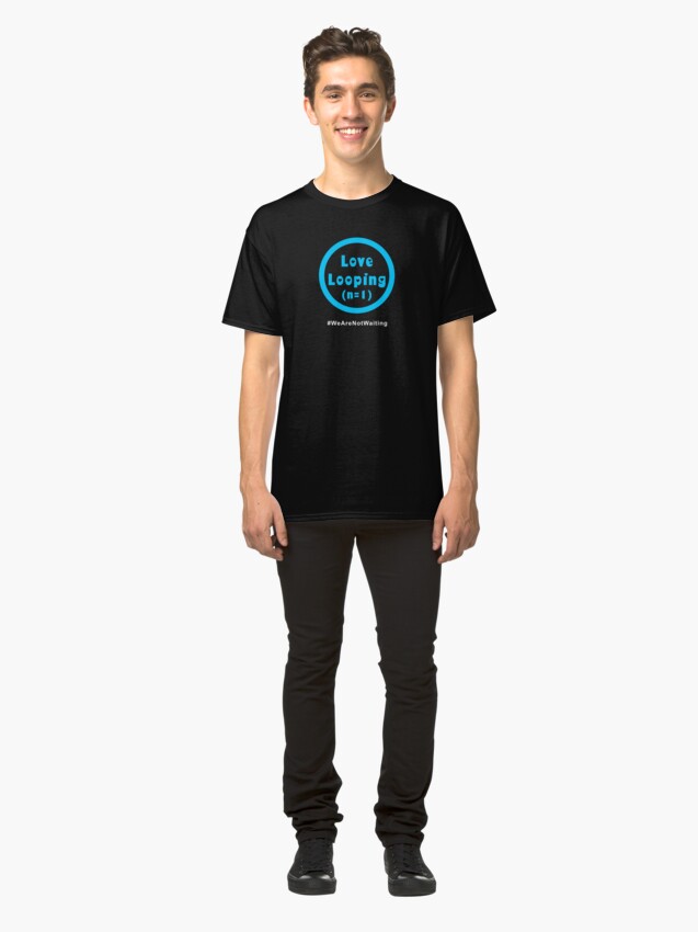 Alternate view of Love Looping - white text Classic T-Shirt
