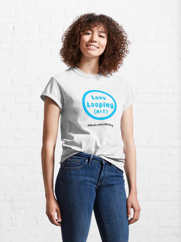 Thumbnail 4 of 7, Classic T-Shirt, Love Looping - black text designed and sold by David Burren.